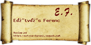 Eötvös Ferenc névjegykártya